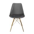 KICK Velvet Bucket Chair Dark Grey - Gold Frame - Dark Grey