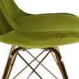 KICK Velvet Bucket Chair Green - Gold Frame - Green