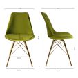 KICK Velvet Bucket Chair Green - Gold Frame - Green