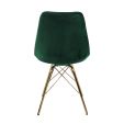 KICK Velvet Bucket Chair Dark Green - Gold Frame - Dark Green