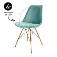 KICK Velvet Bucket Chair Mint Green - Gold Frame - Mint Green