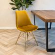 KICK Velvet Bucket Chair Gold - Gold Frame - Gold