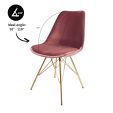 KICK Velvet Bucket Chair Pink - Gold Frame - Pink