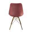 KICK Velvet Bucket Chair Pink - Gold Frame - Pink