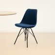 KICK Velvet Bucket Chair - Dark Blue - Dark Blue