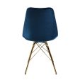 KICK Velvet Bucket Chair Dark Blue - Gold Frame - Dark Blue