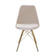 KICK Velvet Bucket Chair Champagne - Gold Frame - Champagne