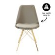 KICK Velvet Bucket Chair Taupe - Gold Frame - Taupe