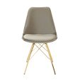 KICK Velvet Bucket Chair Taupe - Gold Frame - Taupe