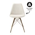 Kick Velvet Bucket Chair Ivory - Gold Frame - Ivory