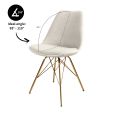 Kick Velvet Bucket Chair Ivory - Gold Frame - Ivory