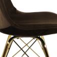 Kick Velvet Bucket Chair Coffee - Gold Frame - Coffee brown