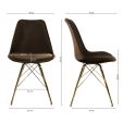 Kick Velvet Bucket Chair Coffee - Gold Frame - Coffee brown