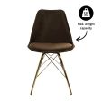 Kick Velvet Bucket Chair Coffee - Gold Frame - Coffee brown