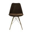 Kick Velvet Bucket Chair Coffee - Gold Frame - Coffee brown
