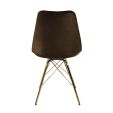 Kick Velvet Bucket Chair Coffee - Gold Frame - Coffee brown
