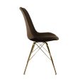 Kick Velvet Bucket Chair Coffee - Gold Frame - Coffee brown