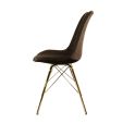 Kick Velvet Bucket Chair Coffee - Gold Frame - Coffee brown