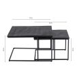 Kick coffee table set Muse - Black