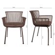Set of 6 Kick Otis Garden Chair - Brown