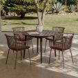 Set of 6 Kick Otis Garden Chair - Brown