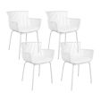 Set of 4 Kick Otis Garden Chair - White