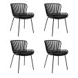 Set of 4 Kick Garden Chair Lot - Black