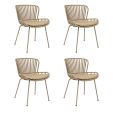 Set of 4 Kick Garden Chair Lot - Beige