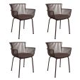 Set of 4 Kick Otis Garden Chair - Brown