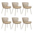 Set of 6 Kick Garden Chair Lot - Beige