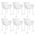 Set of 6 Kick Otis Garden Chair - White