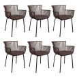 Set of 6 Kick Otis Garden Chair - Brown