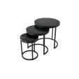 Kick coffee table set Marble - set of 3 - Black