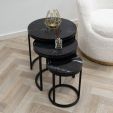 Kick coffee table set Marble - set of 3 - Black