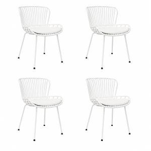 Set of 4 Kick Garden Chair Lot - White