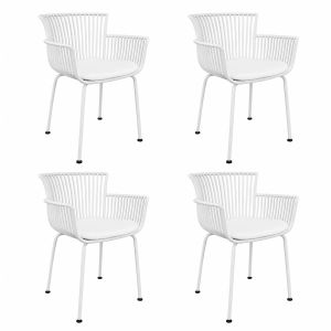 Set of 4 Kick Otis Garden Chair - White