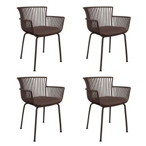 Set of 4 Kick Otis Garden Chair - Brown