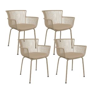 Set of 4 Kick Otis Garden Chair - Beige