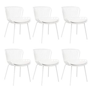 Set of 6 Kick Garden Chair Lot - White