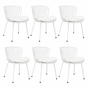 Set of 6 Kick Garden Chair Lot - White