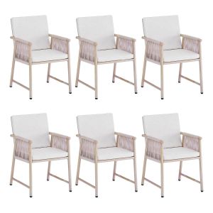Set of 6 Kick Sia Garden Chair - Beige
