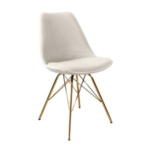 Kick Velvet Bucket Chair Ivory - Gold Frame - Ivory