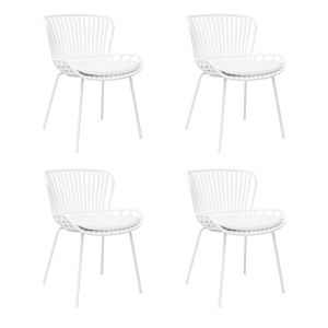 Set of 4 Kick Garden Chair Lot - White