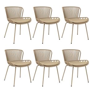 Set of 6 Kick Garden Chair Lot - Beige