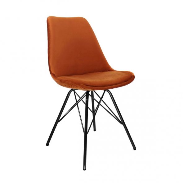 KICK Velvet Bucket Chair - Orange - Orange