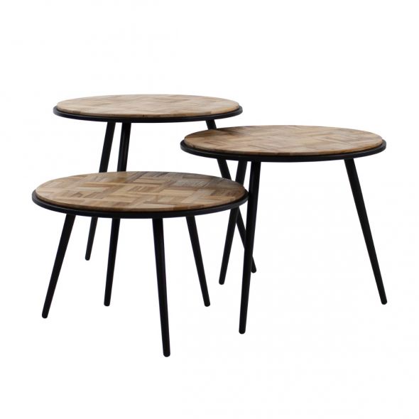 Kick coffee table Jip set of 3 round