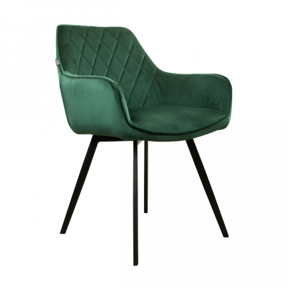 KICK KARL Velvet Dining Chair - Dark Green