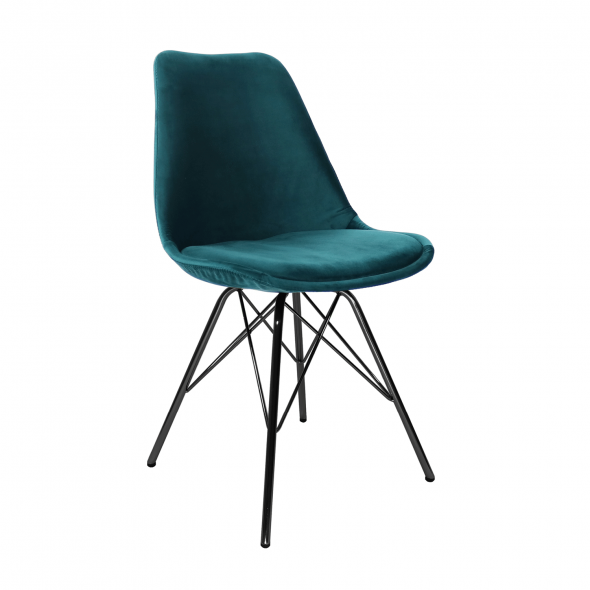 KICK Velvet Bucket Chair - Blue - Blue