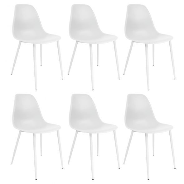 Set of 6 Kick garden chair Nero - White