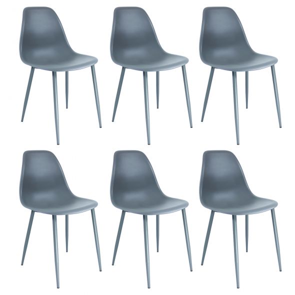 Set of 6 Kick garden chair Nero - Dark Grey